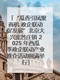 “瓜香引凤聚商机 政企联动促发展”北京大兴庞各庄镇 2025 年西瓜季政企联动产业推介活动圆满举行