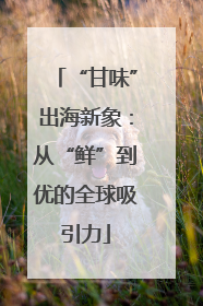 “甘味”出海新象：从“鲜”到优的全球吸引力