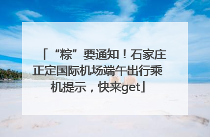 “粽”要通知！石家庄正定国际机场端午出行乘机提示，快来get