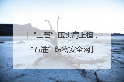“三管”压实肩上担，“五进”织密安全网