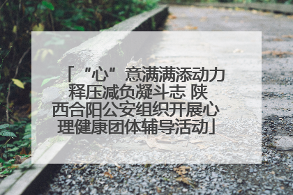 “心”意满满添动力 释压减负凝斗志 陕西合阳公安组织开展心理健康团体辅导活动