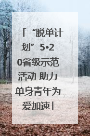 “脱单计划”5•20省级示范活动 助力单身青年为爱加速