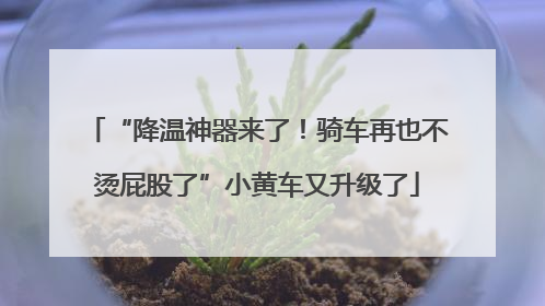 “降温神器来了！骑车再也不烫屁股了”小黄车又升级了