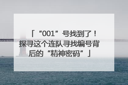 “001”号找到了！探寻这个连队寻找编号背后的“精神密码”