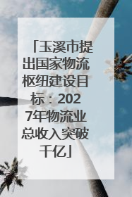 玉溪市提出国家物流枢纽建设目标：2027年物流业总收入突破千亿