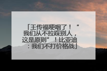 王传福哽咽了！“我们从不拉踩别人，这是原则”！比亚迪：我们不打价格战