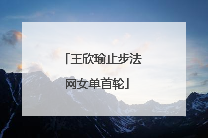 王欣瑜止步法网女单首轮