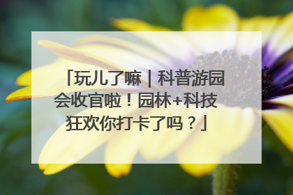 玩儿了嘛｜科普游园会收官啦！园林+科技狂欢你打卡了吗？