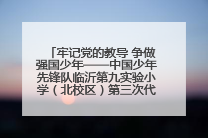 牢记党的教导 争做强国少年——中国少年先锋队临沂第九实验小学（北校区）第三次代表大会胜利召开