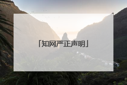 知网严正声明