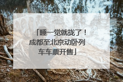 睡一觉就拢了！成都至北京动卧列车车票开售