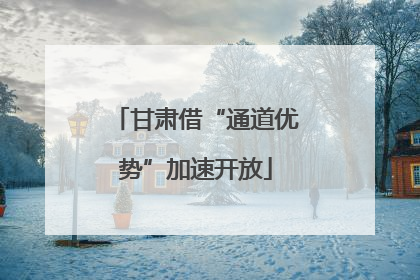 甘肃借“通道优势”加速开放