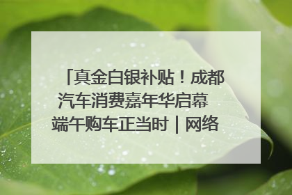 真金白银补贴！成都汽车消费嘉年华启幕 端午购车正当时｜网络中国节·端午