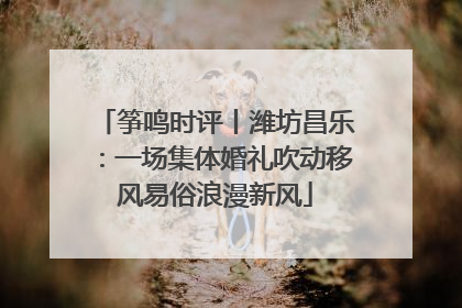 筝鸣时评丨潍坊昌乐：一场集体婚礼吹动移风易俗浪漫新风