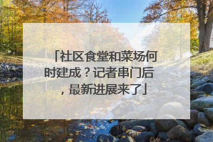 社区食堂和菜场何时建成？记者串门后，最新进展来了