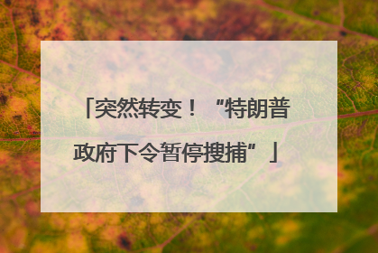 突然转变！“特朗普政府下令暂停搜捕”