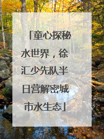 童心探秘水世界，徐汇少先队半日营解密城市水生态