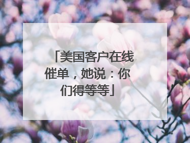 美国客户在线催单，她说：你们得等等