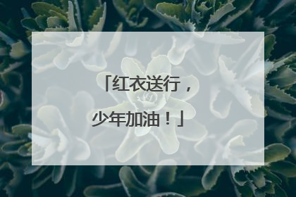 红衣送行，少年加油！