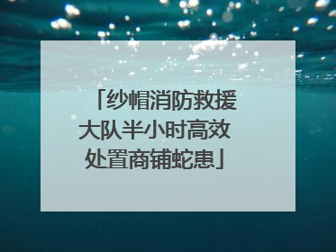 纱帽消防救援大队半小时高效处置商铺蛇患