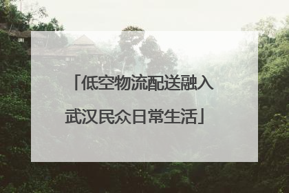 低空物流配送融入武汉民众日常生活