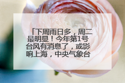 下周雨日多，周二最明显！今年第1号台风有消息了，或影响上海，中央气象台连发六预警