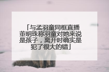 与孟羽童同框直播 董明珠称羽童对她来说是孩子，离开时确实是犯了很大的错