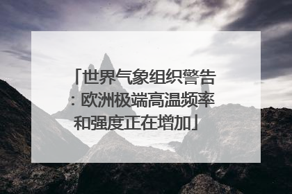 世界气象组织警告：欧洲极端高温频率和强度正在增加
