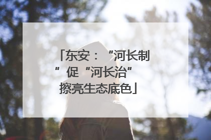 东安：“河长制”促“河长治” 擦亮生态底色