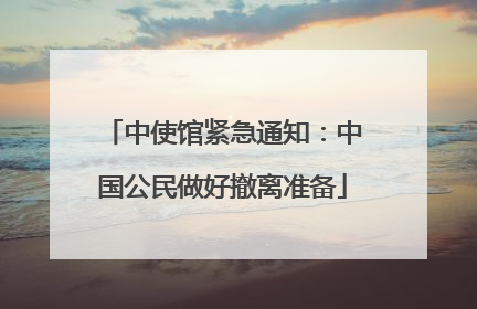 中使馆紧急通知：中国公民做好撤离准备