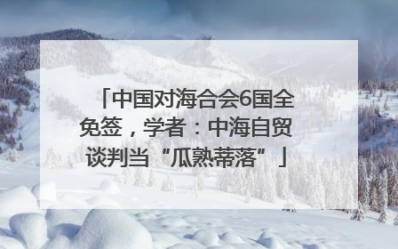 中国对海合会6国全免签，学者：中海自贸谈判当“瓜熟蒂落”