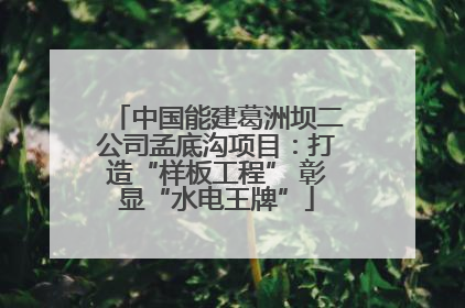 中国能建葛洲坝二公司孟底沟项目：打造“样板工程” 彰显“水电王牌”