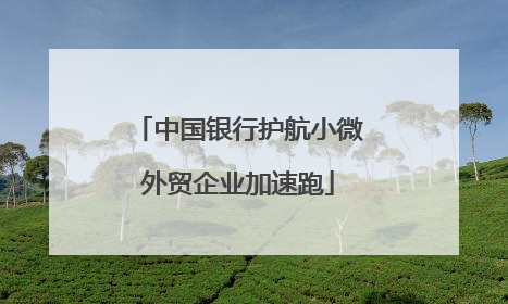 中国银行护航小微外贸企业加速跑