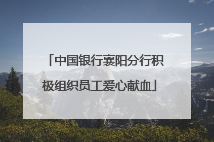 中国银行襄阳分行积极组织员工爱心献血
