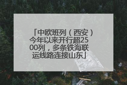 中欧班列（西安）今年以来开行超2500列，多条铁海联运线路连接山东