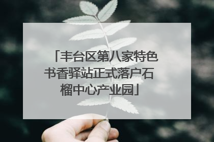 丰台区第八家特色书香驿站正式落户石榴中心产业园