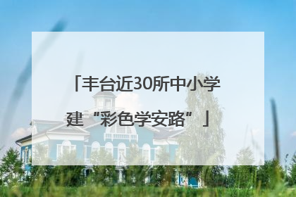 丰台近30所中小学建“彩色学安路”