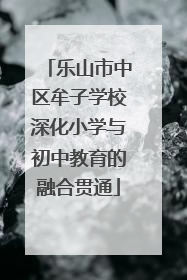 乐山市中区牟子学校深化小学与初中教育的融合贯通