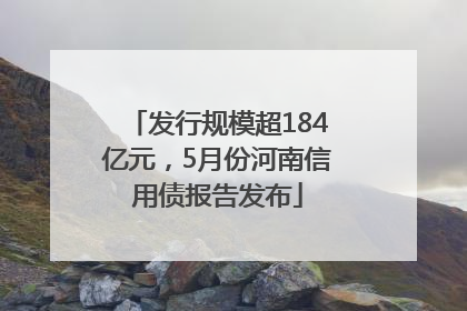 发行规模超184亿元，5月份河南信用债报告发布