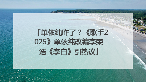 单依纯咋了？《歌手2025》单依纯改编李荣浩《李白》引热议
