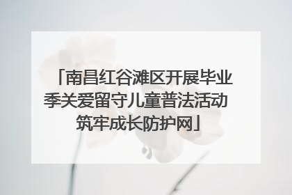 南昌红谷滩区开展毕业季关爱留守儿童普法活动 筑牢成长防护网