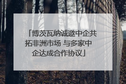 博茨瓦纳诚邀中企共拓非洲市场 与多家中企达成合作协议