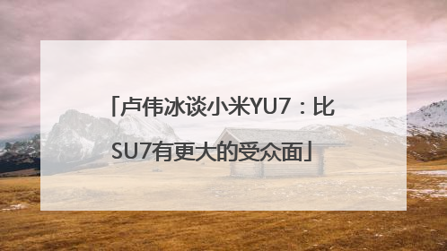 卢伟冰谈小米YU7：比SU7有更大的受众面