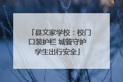 县文家学校：校门口装护栏 城管守护学生出行安全