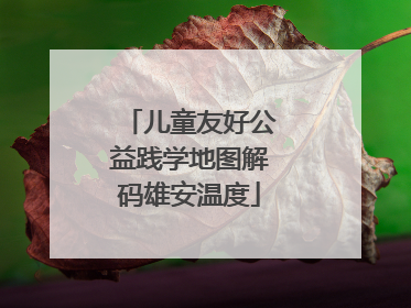 儿童友好公益践学地图解码雄安温度