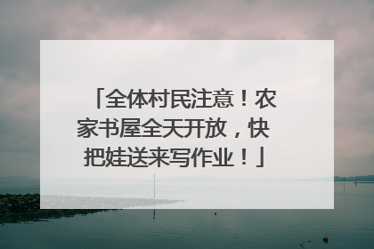 全体村民注意！农家书屋全天开放，快把娃送来写作业！