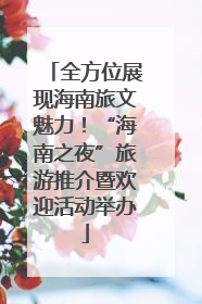 全方位展现海南旅文魅力！“海南之夜”旅游推介暨欢迎活动举办