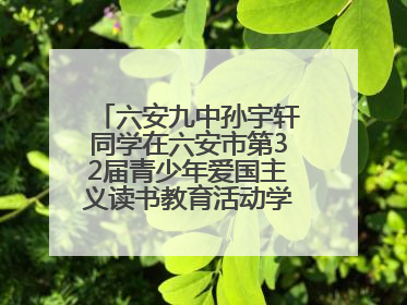 六安九中孙宇轩同学在六安市第32届青少年爱国主义读书教育活动学生演讲比赛中荣获一等奖