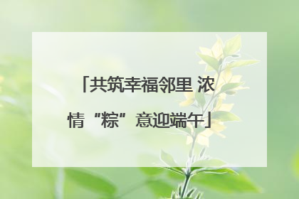 共筑幸福邻里 浓情“粽”意迎端午
