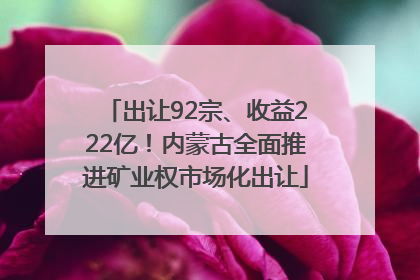 出让92宗、收益222亿！内蒙古全面推进矿业权市场化出让